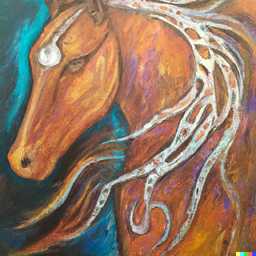 a horse, painting by Amanda Sage generated by DALL·E 2